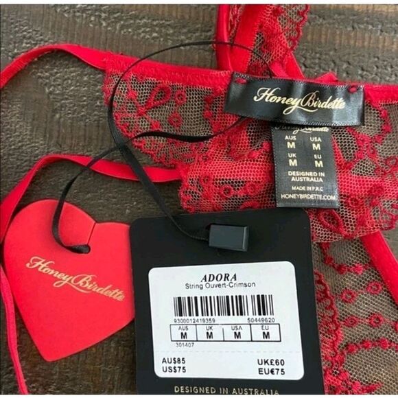 Honey Birdette Adora Bra & Thong Set 34B, M Open crotch - Picture 5 of 12